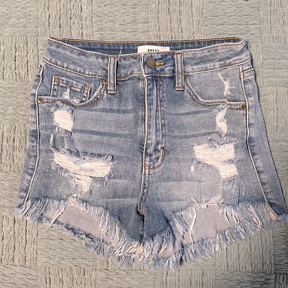JBD Medium Wash Ripped Jean Shorts